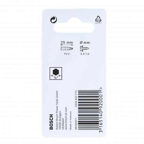 Комплект битове Impact Control PZ3 25 мм Bosch 2 бр, снимка 4 - Битове