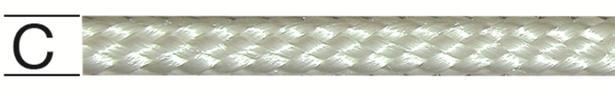 Въже за закрепване на товари плетено бяло 6мм - Синтетични въжета