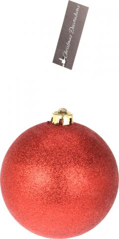 Топка 10 см червена 3 дизайна, снимка 5 - Коледни топки