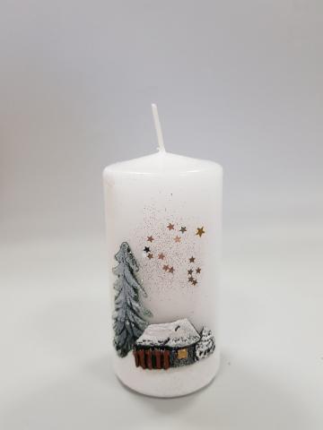 Коледна свещ цилиндър 50x100 см, снимка 3 - Коледни артикули