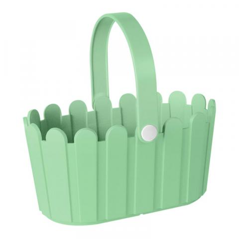 Кашпа-кошница 28х18 светло зеленo - Пластмасови кашпи