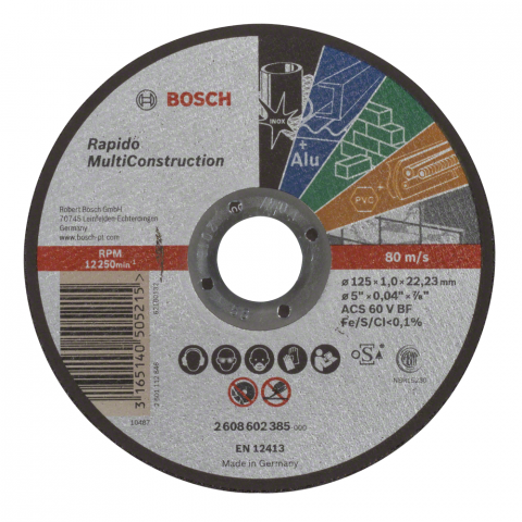 Диск за рязане Multi BOSCH 125x22,23x1 мм - Дискове за други материали