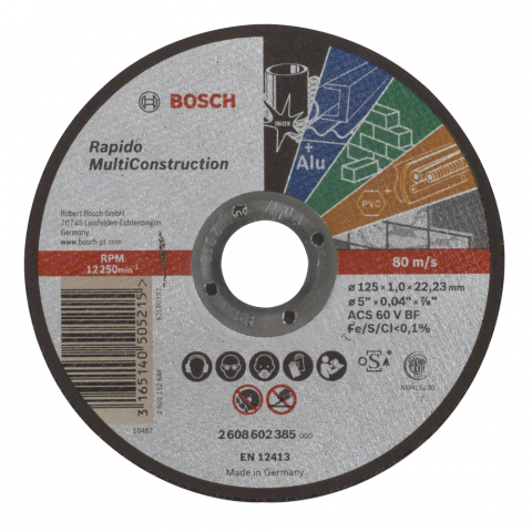 Диск за рязане Multi Bosch 125x22,23x1 мм - Дискове за други материали