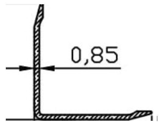 Г-образен алуминиев профил 2х2х90 см сребро, снимка 2 - Профили