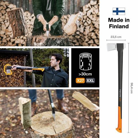 Брадва за цепене Fiskars Х27, снимка 3 - Брадви