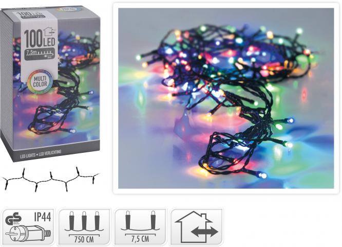 Светещ гирлянд 100 LED лампички многоцветен - Светеща верига