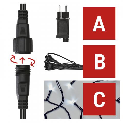 Основен комплект за свързване на вериги Standard, 10 м, снимка 2 - Светеща верига