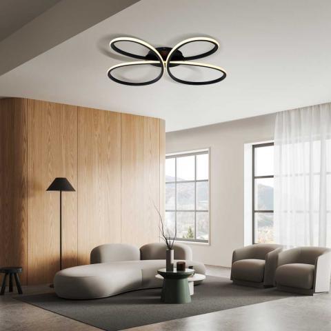 LED плафон Butterfly 230 V черен, снимка 3 - Плафони