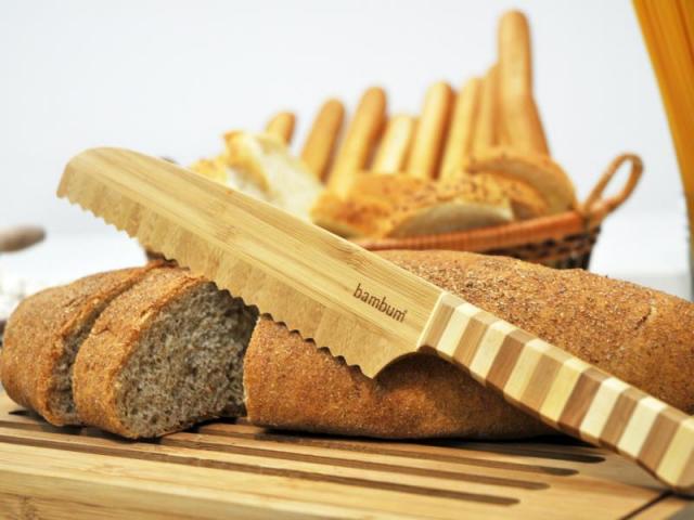 Бамбуков нож за хляб, снимка 2 - Аксесоари за готвене