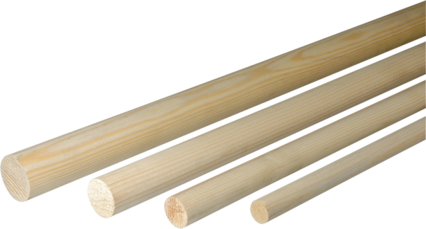 кръгъл профил смърч/бор 25mm - Дървени профили и первази