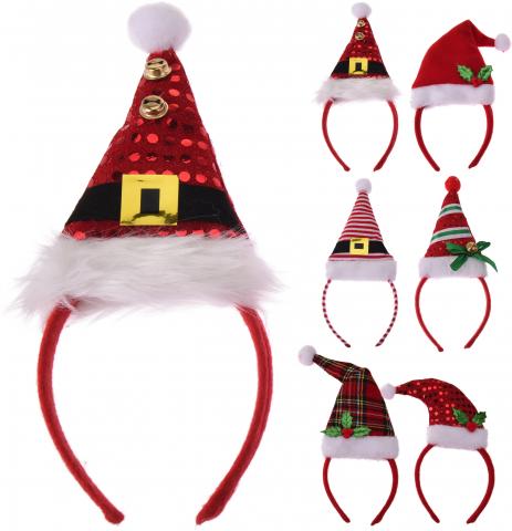 Коледна диадема с шапка - Коледни шапки, чорапки и диадеми
