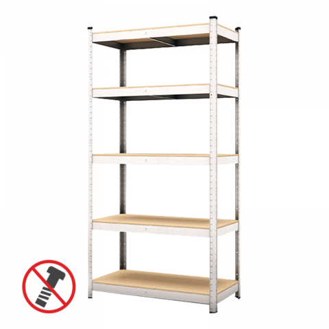 Стелаж 180х90х45 см 5х100 кг, снимка 2 - Метални стелажи