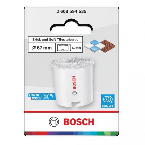 Боркорона Bosch BS 67 мм, снимка 4 - Боркорони за керамика, зидария и камък