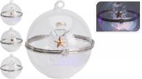 Стъклена топка LED ангелче 8 см