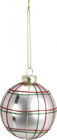 Коледна топка 8см каре, стъклена, снимка 3 - Коледа