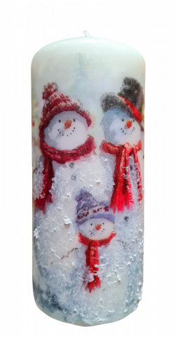 Коледна свещ ръчно изработена 15 см. - Коледни артикули