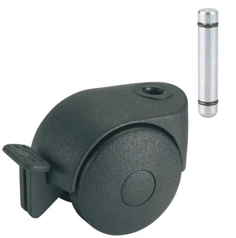 Двойно колело 50мм KS черно - Мебелни колела