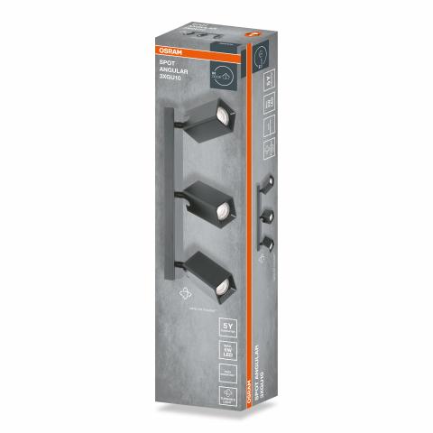 Спот тройка ANGULAR GU10 черен OSRAM, снимка 2 - Спотове
