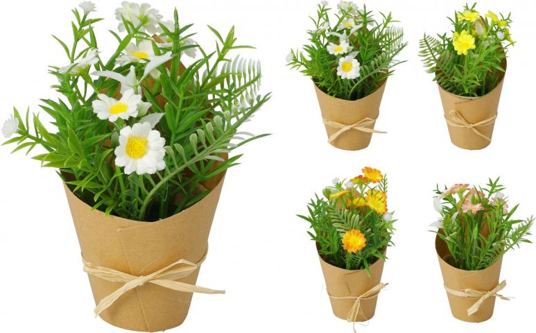 Изкуствено цвете в саксия, 4 дизайна - Цветя в саксия