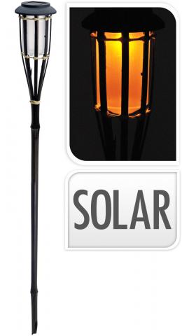 Соларна бамбукова лампа 65см черна - Соларни лампи