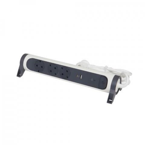 Разклонител 3 гнезда USB A+C Legrand 1.5м бяло/черно - Разклонители със защита от пренапрежение