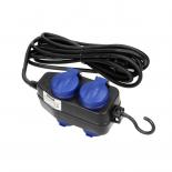 Разклонител Heavy-duty 2+2x 2P+E със защитни капаци и кабел 5m IP44 Черен
