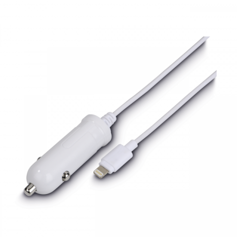 Зарядно за кола HAMA LIGHNING ЗА APPLE IPHONE IPAD 5 V/2.4 A бял, снимка 2 - Аксесоари за мобилни устройства