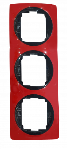 Рамка тройна червена EON - Ключове и контакти