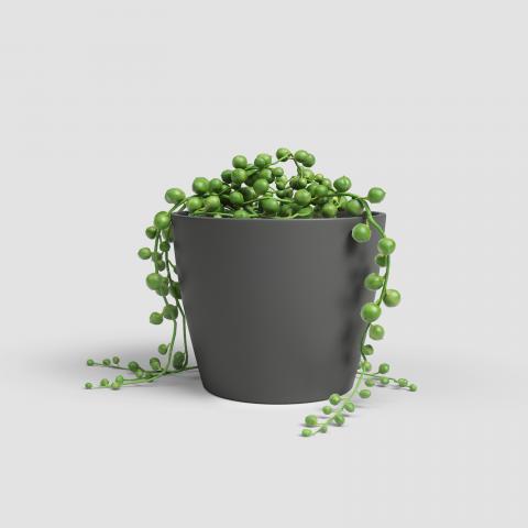 Кашпа Nubia ф15 см антрацит, снимка 2 - Керамични кашпи