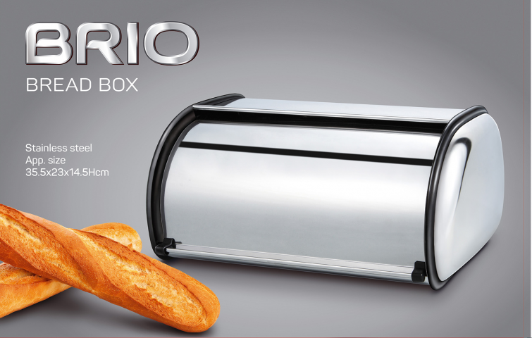BRIO Metallica Кутия за хляб 35.5x23x14.5см, снимка 2 - Кутии за хляб
