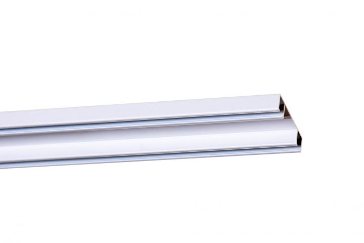 Двоен алуминиев корниз Санса 350 см бял - Метални корнизи