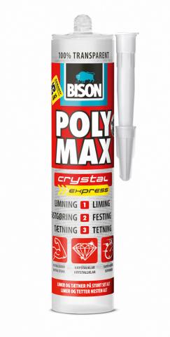 Универсално лепило BISON Poly Max Cristal Express - Монтажни лепила