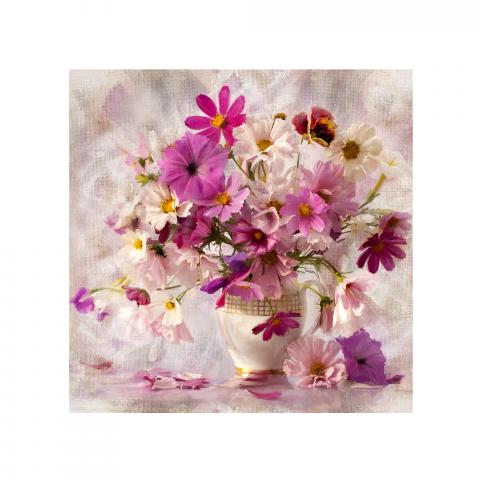 Картина Magenta flowers 50x50 см, снимка 3 - Картини и рамки