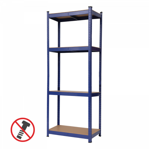 Стелаж 180х60х30 см 4х100 кг син - Метални стелажи
