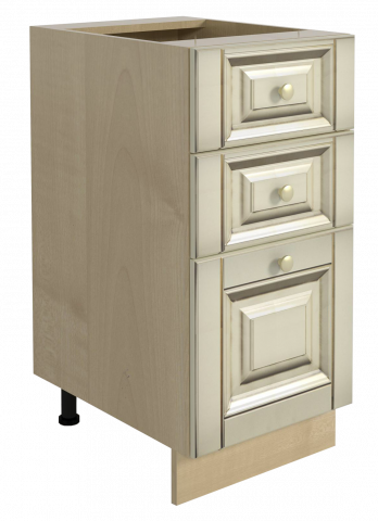 Долен шкаф с 2+1 чекмеджета "Ванила" - Модулни кухни с онлайн поръчка