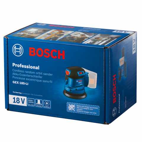 Акумулаторен ексцентършлайф BOSCH GEX 185 Solo Professional, снимка 4 - Ексцентършлайфи