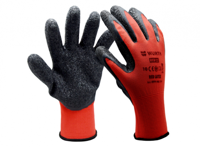 Ръкавици Wurth RED LATEX GRIP №10 - Ръкавици от изкуствени материи
