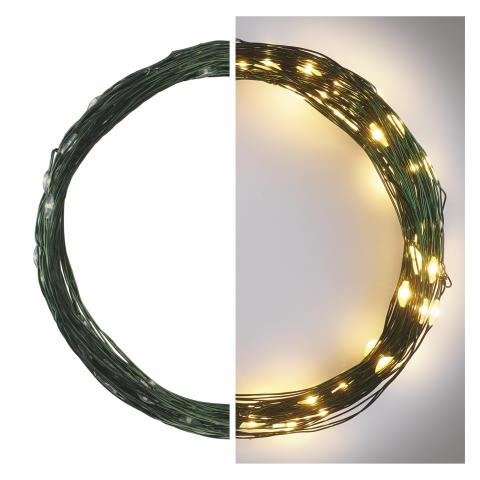 LED коледна верига зелена, 7.5м топло бяла, снимка 2 - Светеща верига