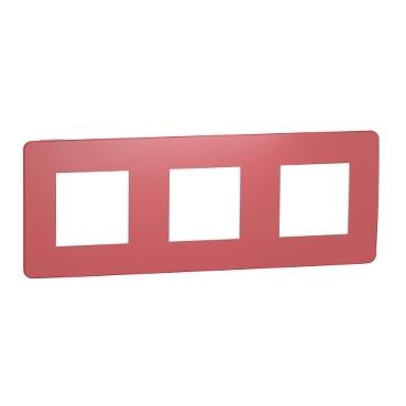 Декор. рамка Unica Studio Color 3X,  червена/бял - Ключове и контакти