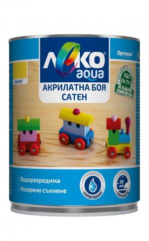 Акрилатна боя Леко Aqua сатен 0.7 л жълта - Бои за метал