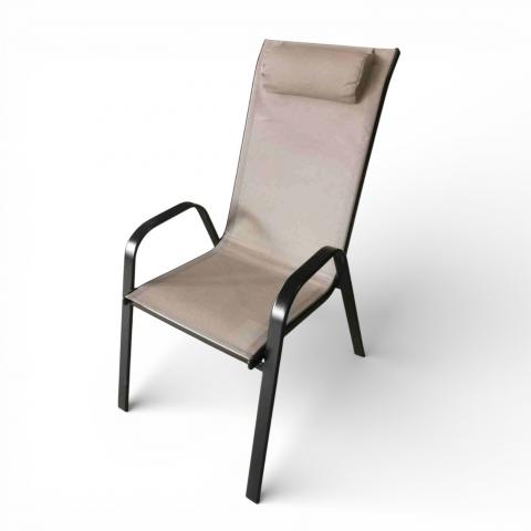 Слинг стол 54х71х93 см таупе - Метални столове и пейки