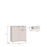 Скрин с чекмедже GANYMEDE 80см пясък