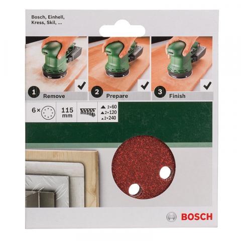 Комплект шкурки за дърво Bosch ф115 мм 6 бр., снимка 2 - Шкурка комплекти