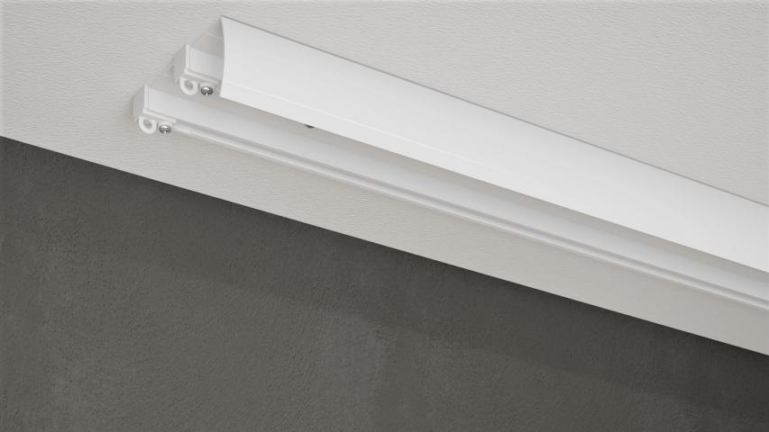 Двоен алуминиев корниз Олеа 350 см бял, снимка 2 - Метални корнизи