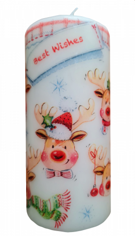 Коледна свещ ръчно изработена 15 см., снимка 3 - Коледни артикули