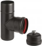 Кюнец за пелетна камина ф80 Т елемент мат черен