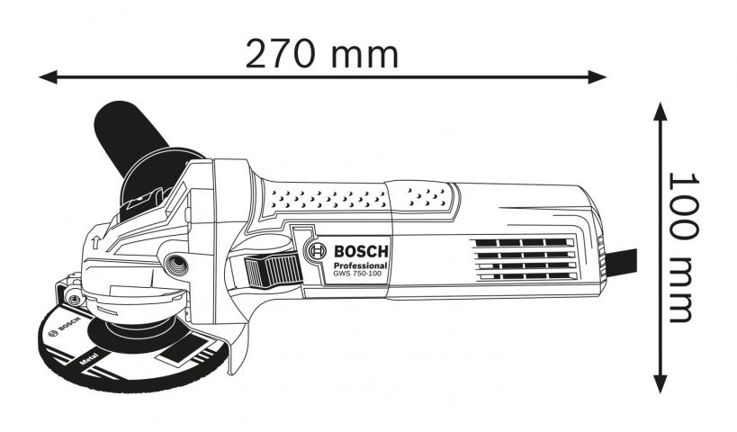 Ъглошлайф BOSCH GWS 750 - 125 S Professional, снимка 3 - Ъглошлайфи 125мм