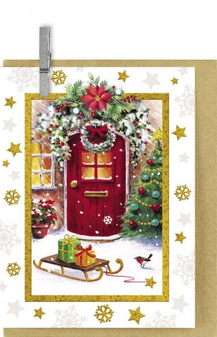 Картичка ЧНГ мини бижу - Коледни артикули