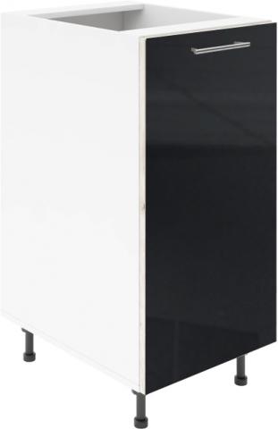 Крафт D1 долен шкаф с една врата 40см, черен гланц - Модулни кухни с онлайн поръчка