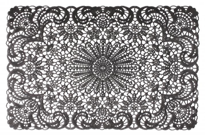 Подложка за хранене Lace 45x30 см черен - Подложки